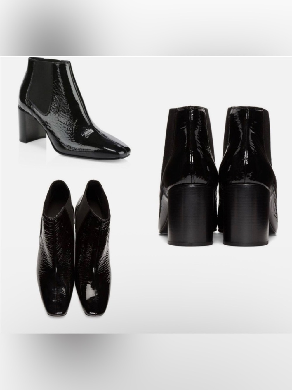 Rag & Bone Aslen Boot Black Patent Leather Booties 38.5 US 8.5